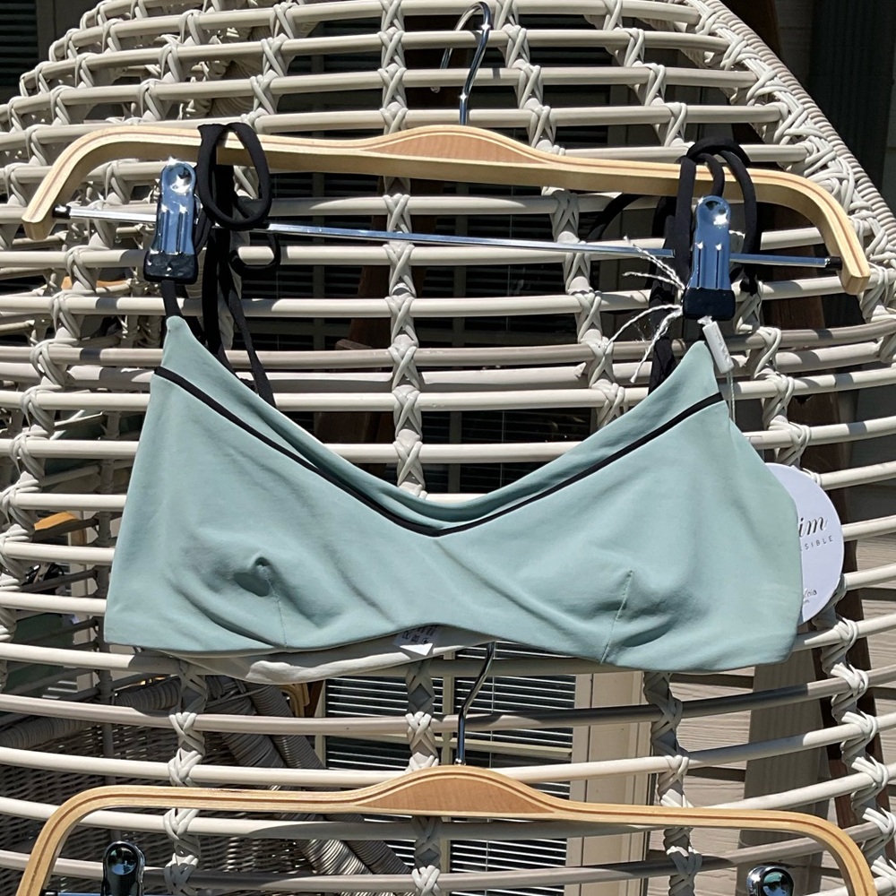 NWT Kya Swim Reversible “ Lana” Bikini Top- Mist / Shell